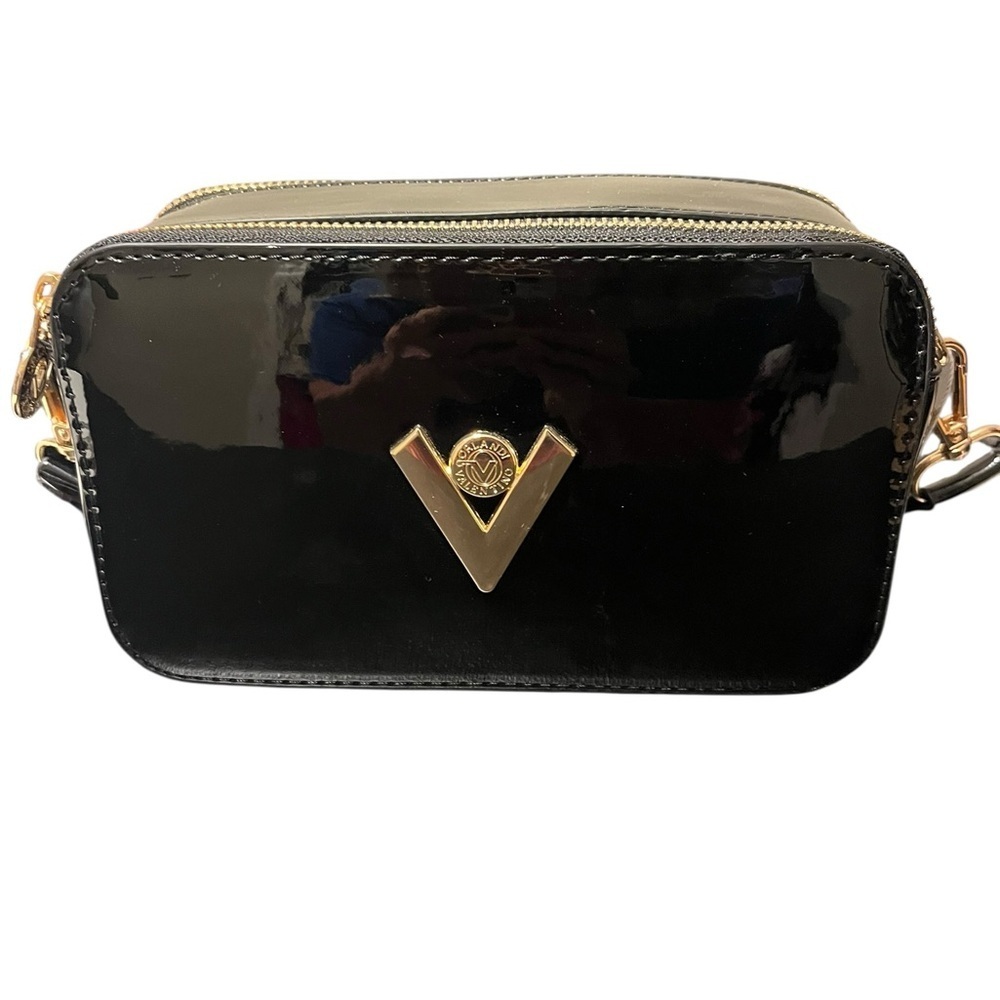 Valentino Orlandi Black Patent Crossbody Bag NWT - Picture 1 of 5